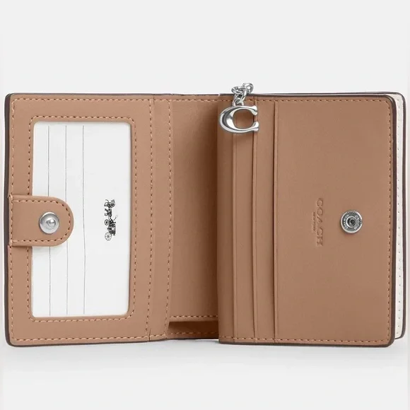 Coach Cream and Cherry Print Snap Wallet - Picture 2 of 4